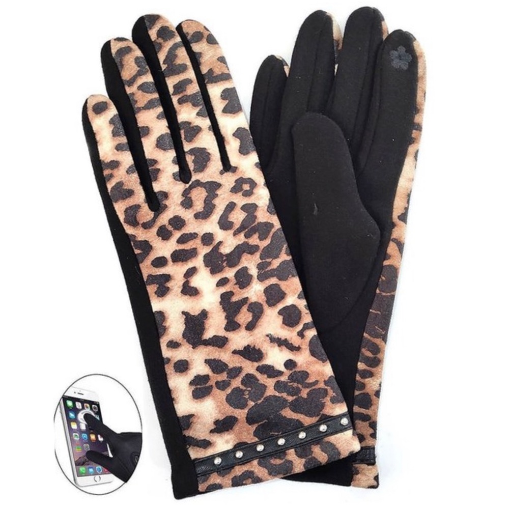 Touchscreen Leopard Animal Print Gloves